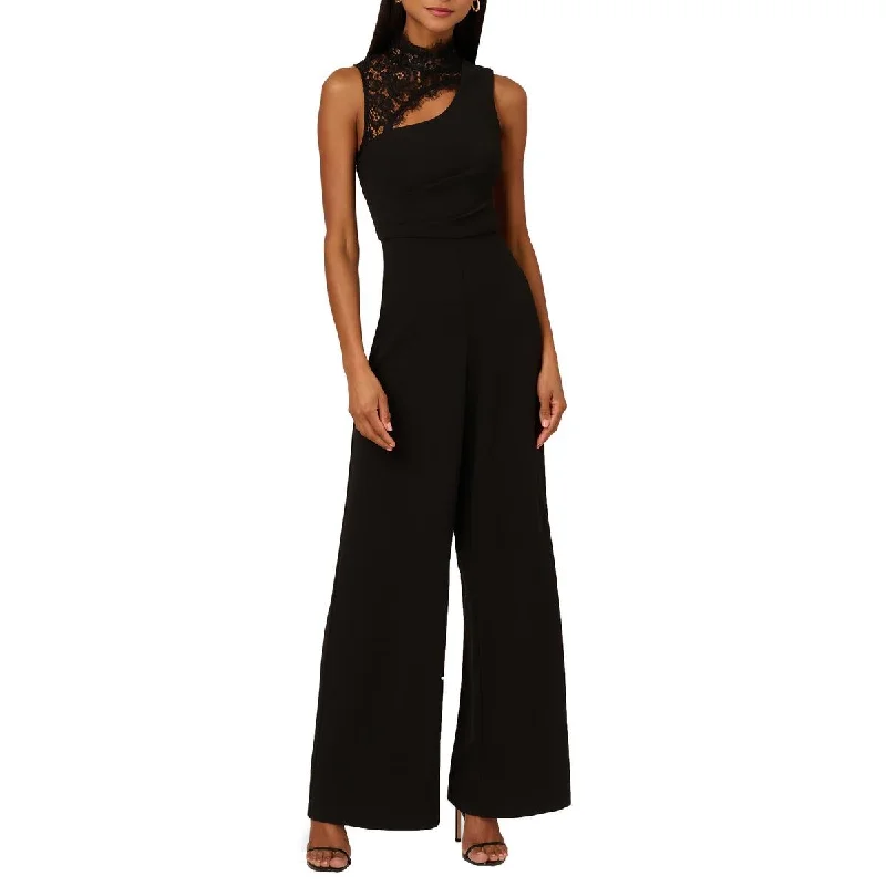 Elegant Attire For The Modern Lady Adrianna Papell Womens Sleeveless Lace neckline Jumpsuit