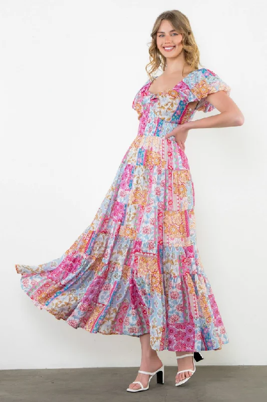 Luxury Fashion Julia Patchwork Maxi Dress