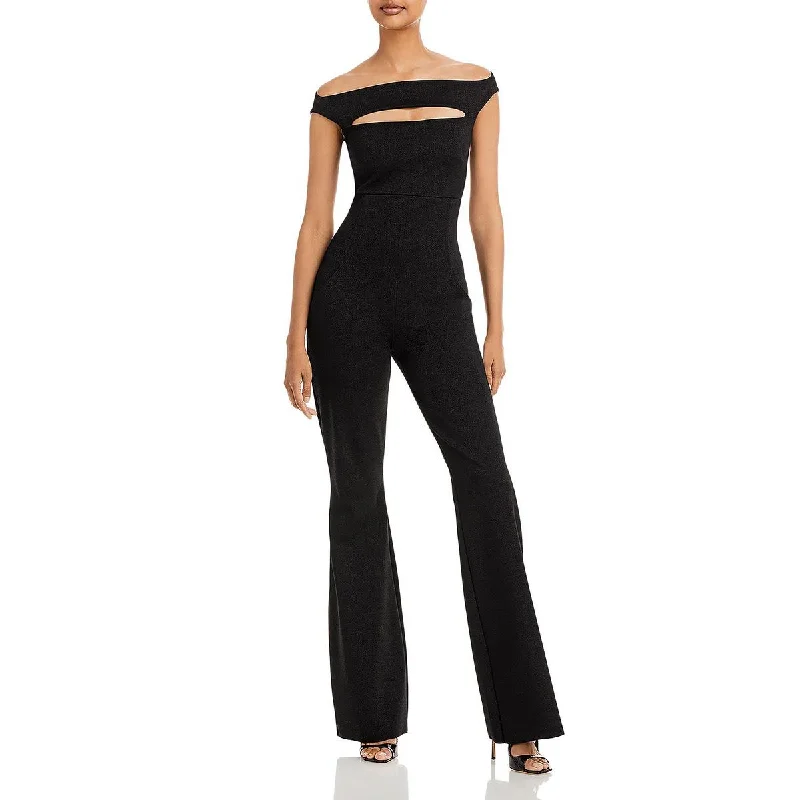 Stylish Basics Chiara Boni Womens Rebecca Sugar Lurex Shimmer Off-the shoulder Jumpsuit