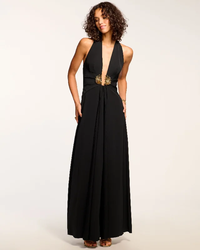 Online Impressions Boutique Jenie Embellished Plunging Gown