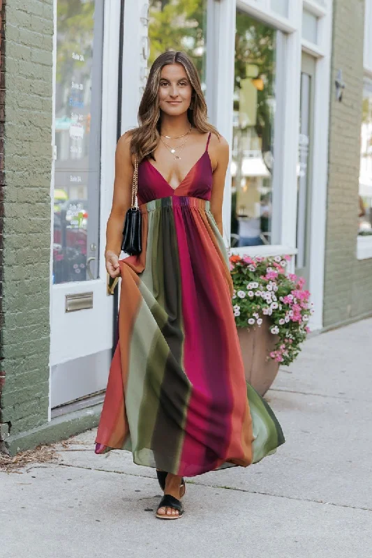 Fashion Forward MUSE Multi Chiffon Tie-Dye Print Maxi Dress - FINAL SALE