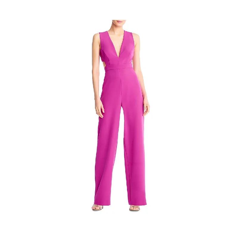 Fashion-forward Women's Clothing Aidan by Aidan Mattox Womens Plunging Sleeveless Jumpsuit