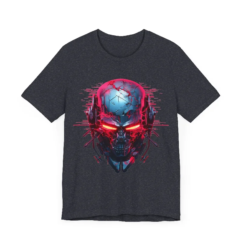 Limited Time Offer Cyberpunk Skull Cyborg Skeleton Vaporwave Graphic T-Shirt