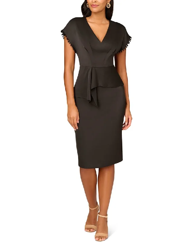 Timeless Elegance Redefined Aidan Mattox Crepe Back Satin Midi Dress