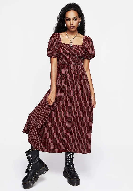 Trend Setting Wardrobe Carmine Check Midaxi Smock Dress