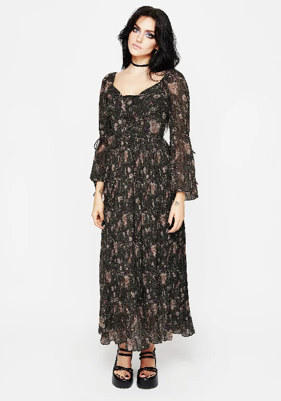 Must-Have Styles Ophelia Pleated Chiffon Maxi Dress