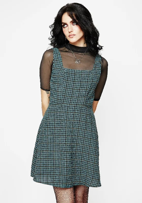 Trendy Pulse Restless Check Mini Apron Dress