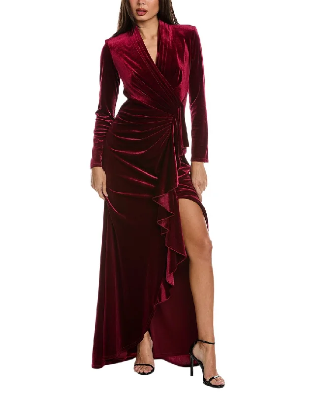 Sale Clothes Online Tadashi Shoji Velvet One-Shoulder Gown