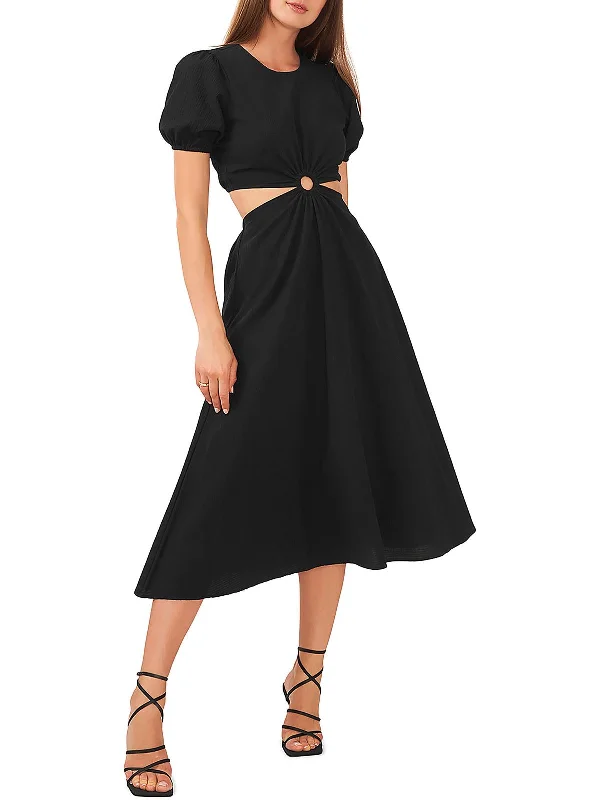 Affordable Women's Clothing Online Womens Puff Sleeve Long Midi Dress