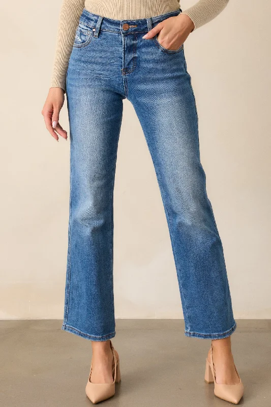 Season Appropriate Women's Collection A Little Extra Medium Wash Straight Leg Jeans