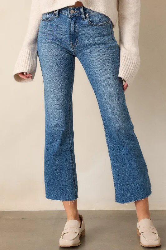 Daily Essentials Back And Forth Medium Wash Cropped Flare Jeans