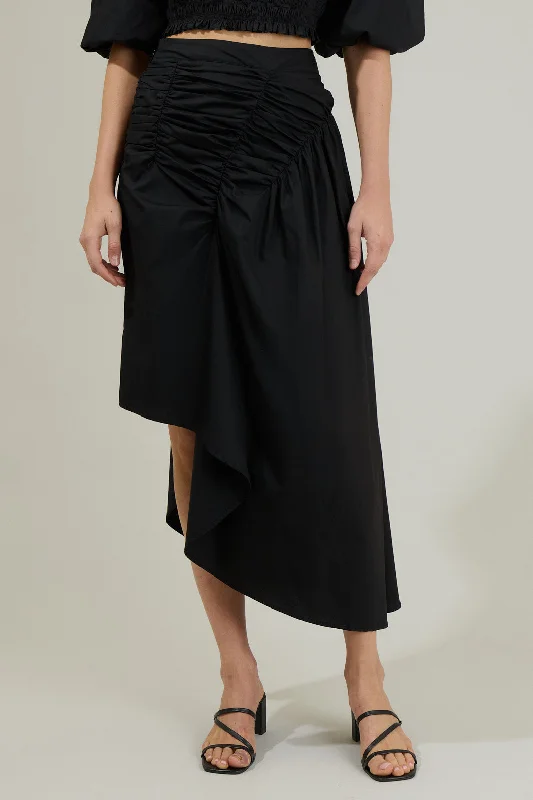 Versatile Outfits Belen Ruched Midi Skirt