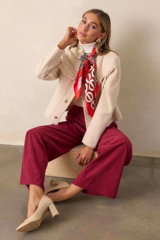 Unique Women's Fashion Pieces Beyond Bold Cranberry Pants