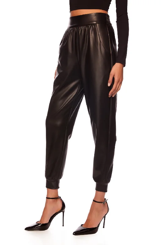 Trend Forward Threads For Her faux leather jogger