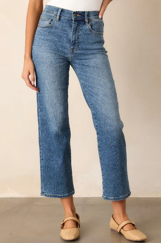 Explore What's New Handled It Medium Wash Straight Leg Jeans