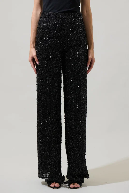 Signature Style Essentials Katy Sequin Friday Nights High Waisted Pants