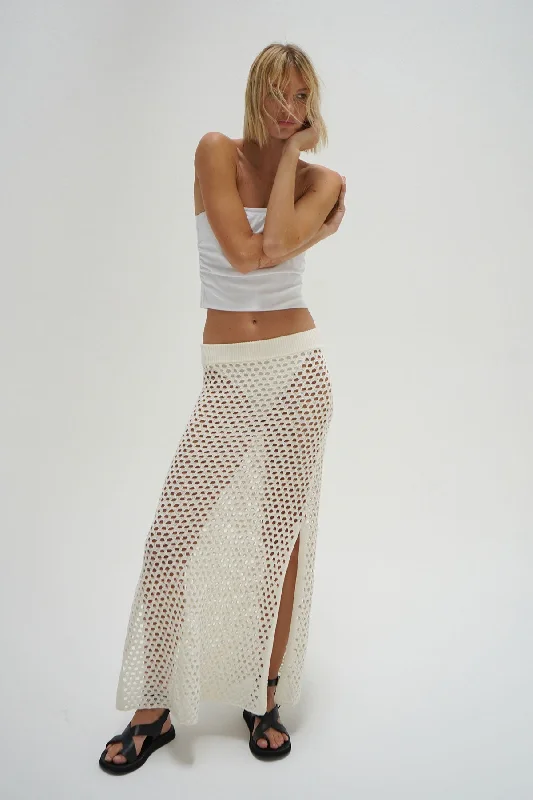 Fashion-forward Women's Clothing Kylie Open Knit Skirt - Ivory