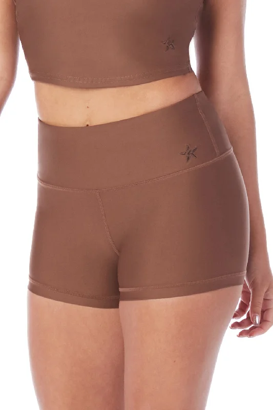 Women's Street Style Casual Wear Legendary Compression Shorts in Dark Mocha