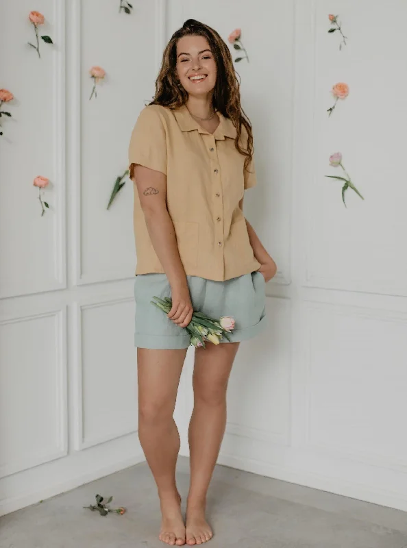 Boutique Dress Online Linen shorts MIA - Sage Green