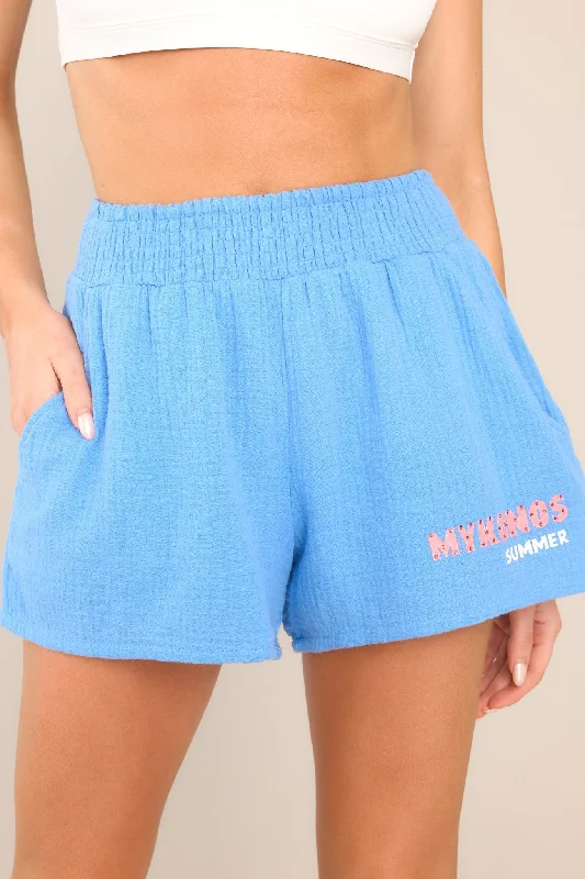 Boutique Styles On The Coast Blue Gauze Shorts