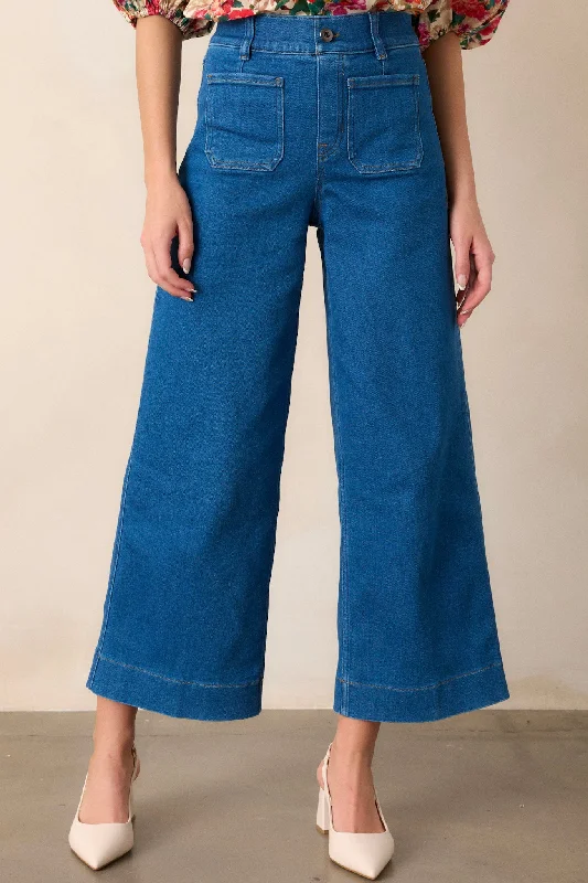 Bold Fashion SPANXshape®  EveryWear Cropped Washed Blue Wide Leg Jeans