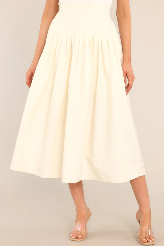 Trendy Women's Wear Then There Was One Ivory Midi Skirt