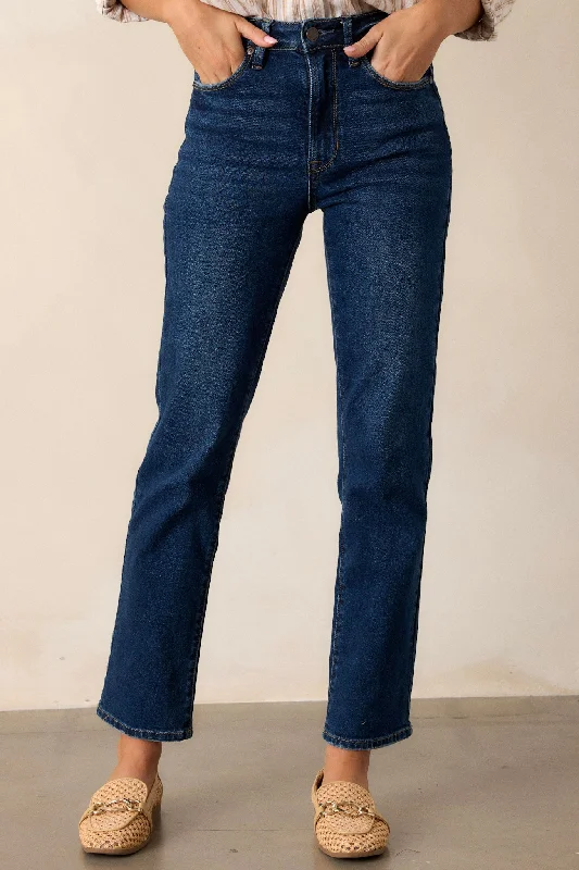 Trend Setting Wardrobe True Blue Dark Wash Straight Leg Jeans