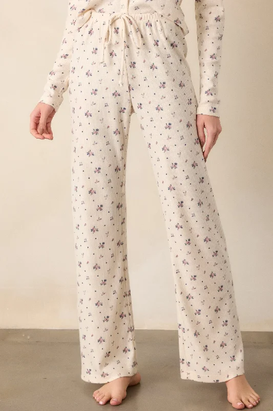 Summer Deals Z Supply Alyssa Ivory Rosebud Lounge Pant