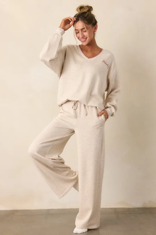 Big Discounts Z Supply Homebody Oatmeal Fleece Wide Leg Pants